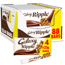 Galaxy Ripple Chocolate Bars for Sharing, Bulk Box, 88 Bars of 33g, (Packaging May Vary)