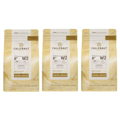 Callebaut Callebaut W2 White Chocolate Chips (callets) - 3 x 1kg Bundle