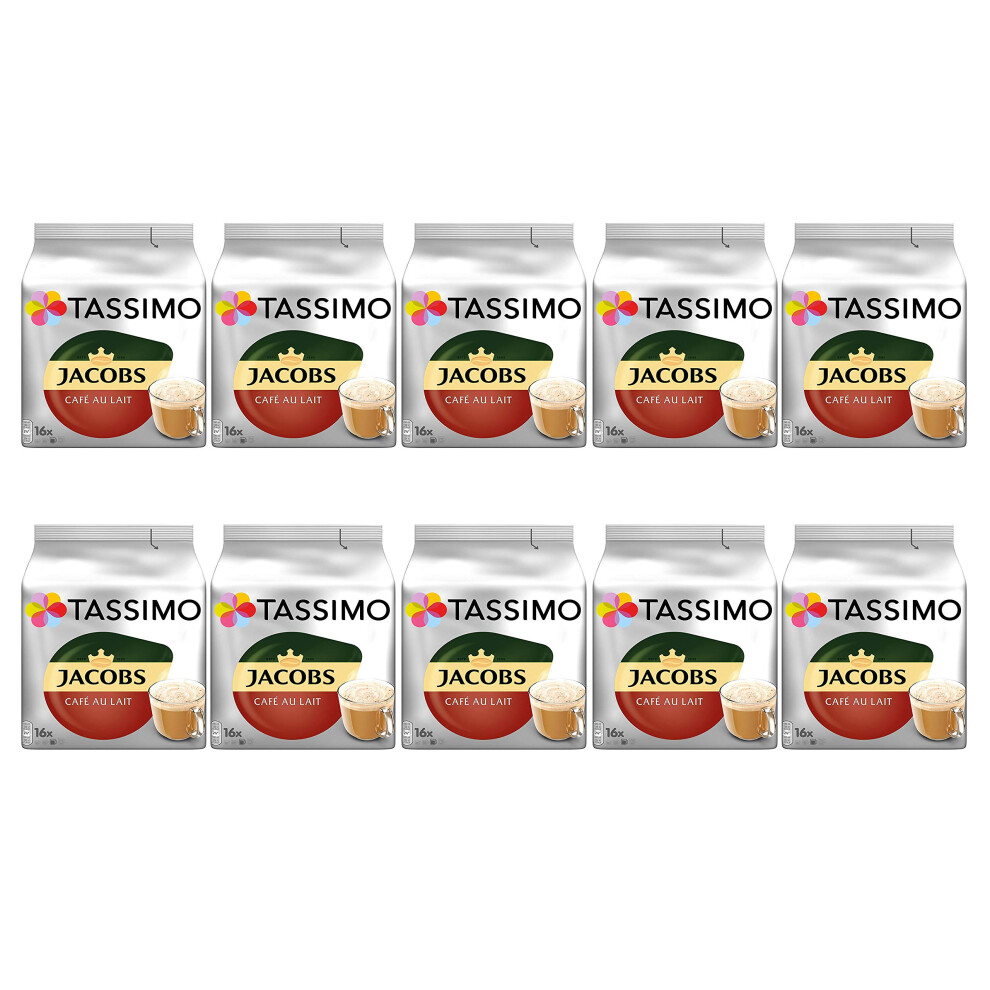 Tassimo Jacobs Caf? Au Lait, (Pack Of 10, Total 160 Pods, 160 Servings)