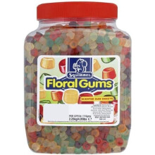 Retro Classic Cherry Lip & Floral Gum Sweets Different Sizes from 500g - 4.5kg (Squirrel Floral Gums, 4.5KG (2 x Full Jar))