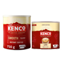 Kenco Instant Coffee Bundle | 1 x Smooth 750g Tin and 1 x Latte 1kg Tin