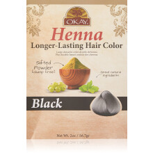 Okay Pure Naturals, Henna, Langanhaltende Haarfarbe, Schwarz, 2 oz (56,7 g)
