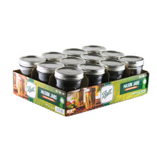Ball - 16oz Wide Mouth Jars with Lids & Bands 12 Pack Jars Large Glass Mason Jar for Food Storage with airtight Lid 0.125 Gallon Glass Jar with Lid
