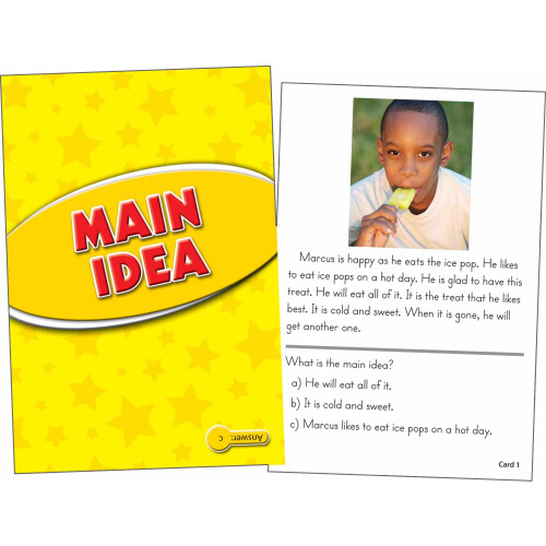 Edupress Reading Comprehension Practice Cards  Main Idea  Yellow Level (EP62995) Medium 1