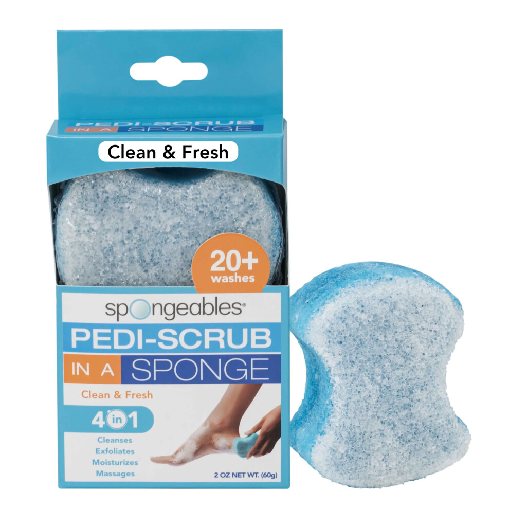 Spongeables Spongables Pedi Scrub Foot Exfoliating 20+ Wash Sponge Clean & Fresh 1 Count