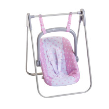 JC Toys - dla zachowania czasu na zabawe | Hustawka i nosidelko dla lalek 2 w 1 | dla lalek do 18"" | Wiek 3+ | Rzowy