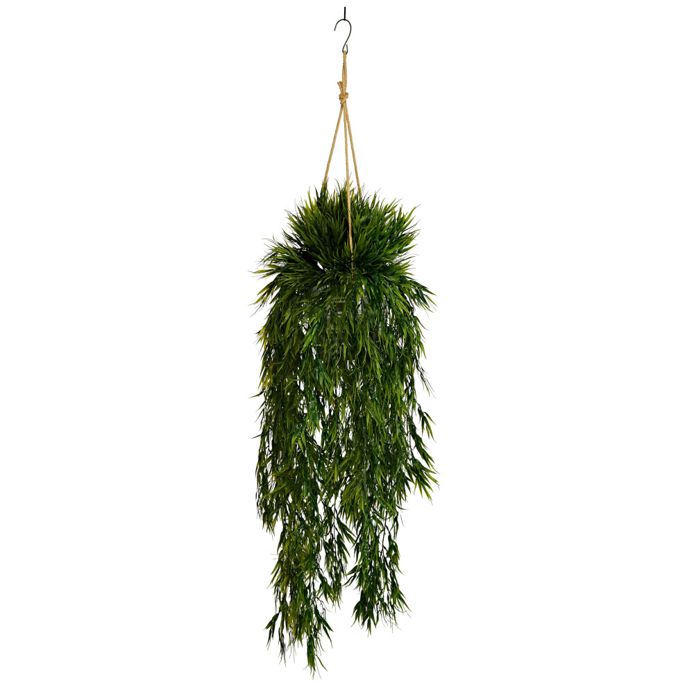 Mini bambou artificiel de 127 cm, presque naturel, dans un seau m   tallique suspendu