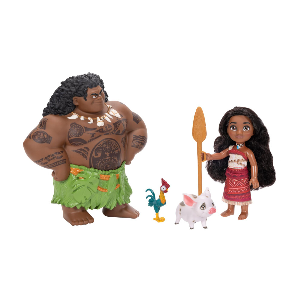 Disney Moana 2 Moana & Maui 6-Inch Petite Doll Gift Set Doll Playset For Girls Includes Pua And Hei Hei Officially Licensed Great Birthday