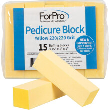 ForPro Professional Collection Yellow Pedicure Block 220/220 Grit Tresidet Pedicure Negle Buffer 3,75 L x 1 B x 1 H Gul 15-Count