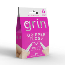GRIN Gripper Floss Individueel verpakt Gladde Tandzijde 60 stuks Muntachtige Smaak Recyclebare Verpakking Zachte Floss Tape Vingergrepen met Veilige