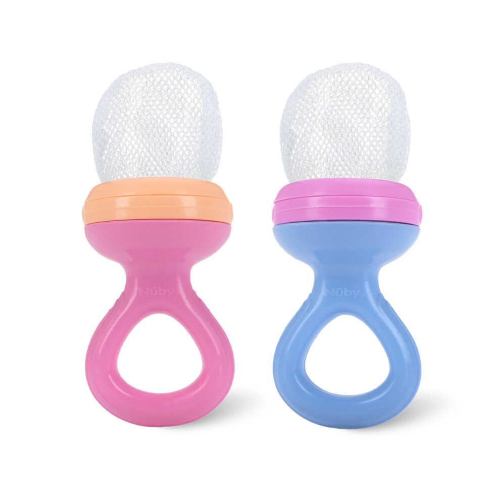 Nuby Nibbler Mesh First Soft Foods Feeder  2pk  Pink & Purple