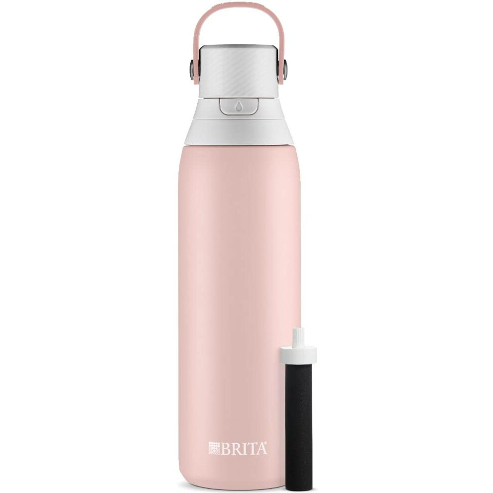 Brita Stainless Steel Premium Filtering Water Bottle  BPA-Free  Reusable  Insulated  Replaces 300 Plastic Water Bottles  Filter Lasts 2 Months or 40 G