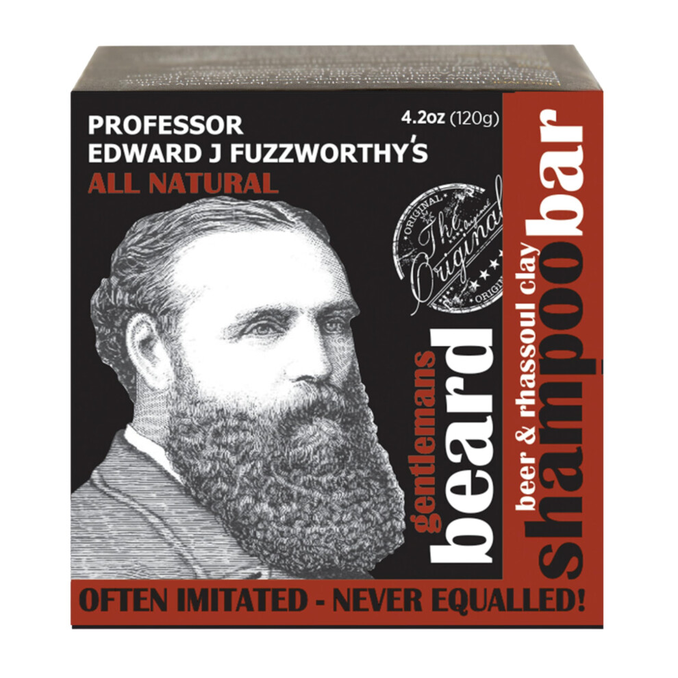 Professor Edward J F Professor Fuzzworthys Beard Shampoo Bar For Extra Soft Healthy Beard - Tames Beard With Beer & Rhassoul Clay - All Natural Ingredients - Australia 4.