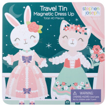 Stephen Joseph  Travel Tin Magnetic Dress Up Bunny and Cat Small  40 unique pieces