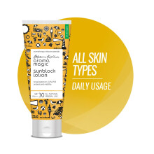Aroma Magic sunblock solcreme lotion med SPF 30 | Bredspektret UVA/UVB -beskyttelse | Ikke-nano zinkoxidmineral sunblock | 3,38 fl oz/100 ml