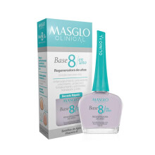 MASGLO ADVANCED BASE 8 in 1 base is een nagelregenererende basis die speciaal is ontwikkeld voor de behandeling van vingernagels die na verloop van t