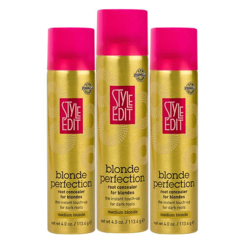 STYLE EDIT MEDIUM BLONDE Root Concealer Touch Up Spray (Multiple Colors Available) Instantly Covers Greys And Dark Roots