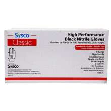 Sysco Classic Black Nitrile Extra Large Gloves Box 100 Count