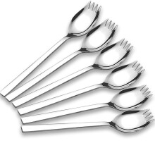 Wektunaa 6-pakke rustfrit st?l sporks til daglig brug tilbage til skolen frokost forsyninger camping vandreture tunge bestik s?t 7,6-tommer (M)