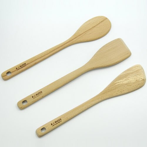 Alessi Conjunto de Panelas Alessi com Colheres de Madeira Prata - 1
