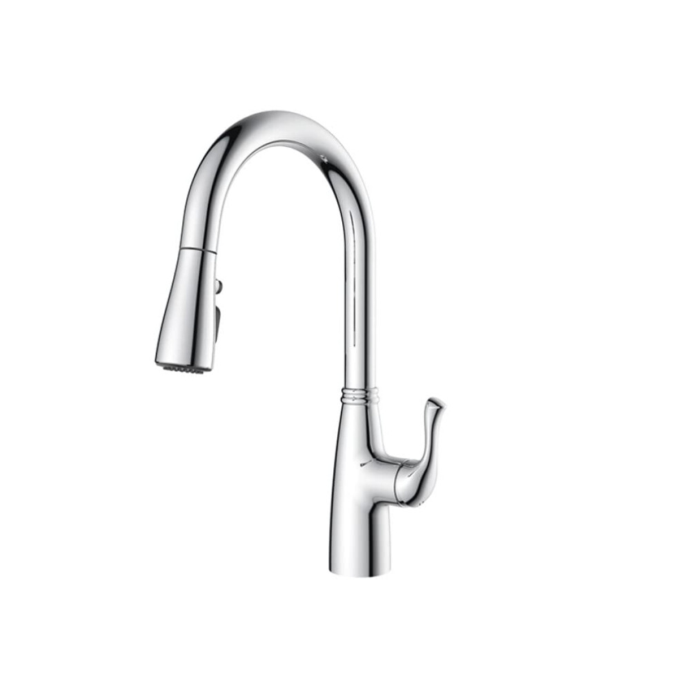 Amazon Basics Kitchen Faucet  Pull-Down Sink with Fast Mount  Chrome Finish  1-Pack