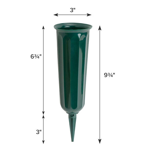 Green Plastic Cemetery Vase 6-Pack 1