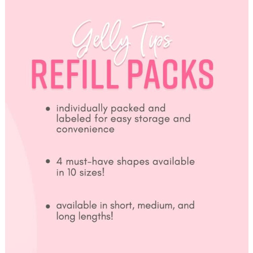 Kiara Sky Gelly Tip Soak Off Nails Refill Pack - Square Shape Medium Length (Size 0 1 2) 2