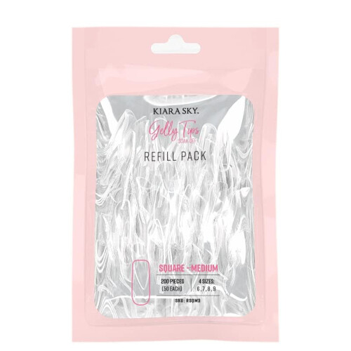 Kiara Sky Gelly Tip Soak Off Nails Refill Pack - Square Shape Medium Length (Size 0 1 2) 1