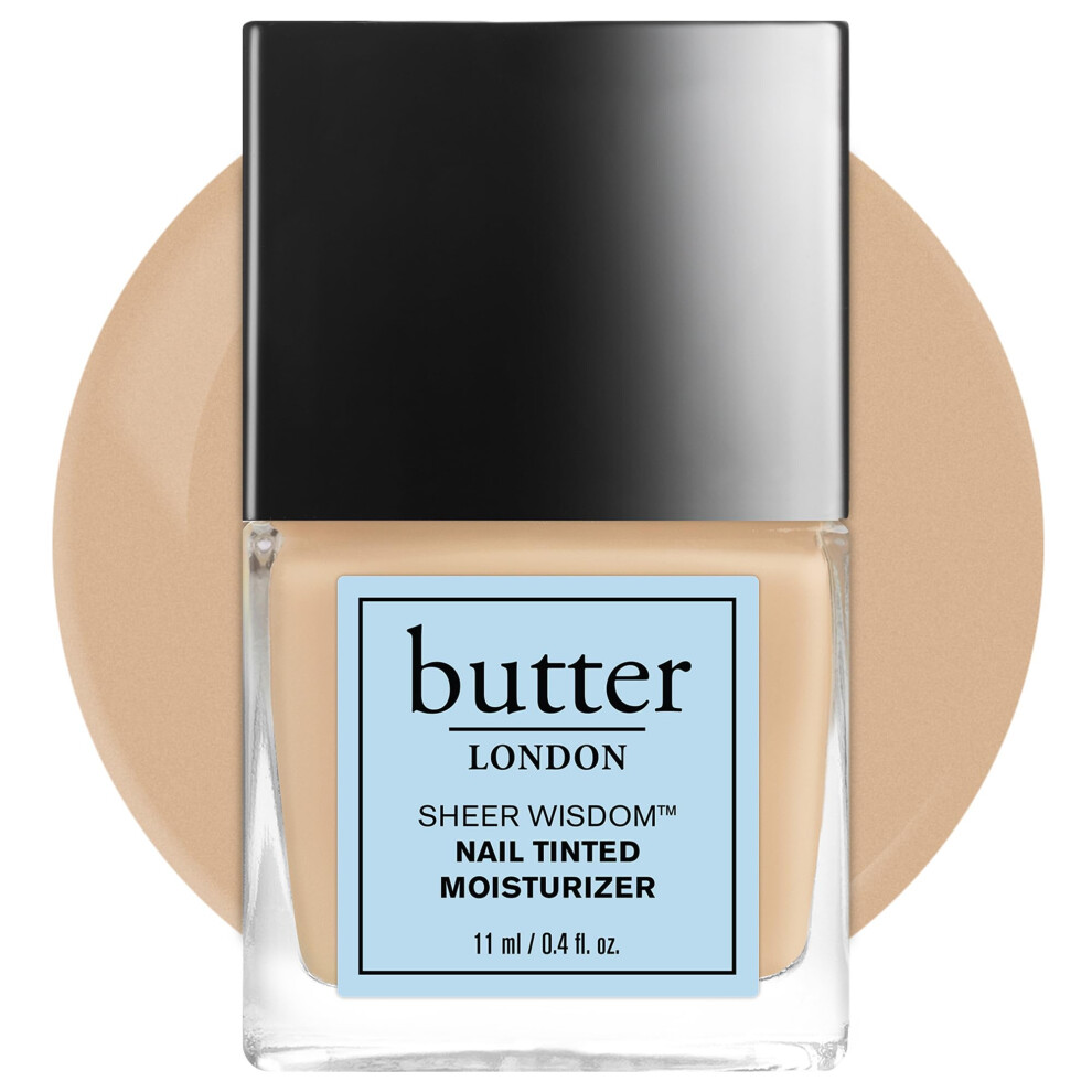 butter LONDON Nail Strengthener for Damaged Nails  Sheer Wisdom Nail Tinted Moisturizer - Nail Hardener for Stronger & Healthier Nail Beds - Nail Stre