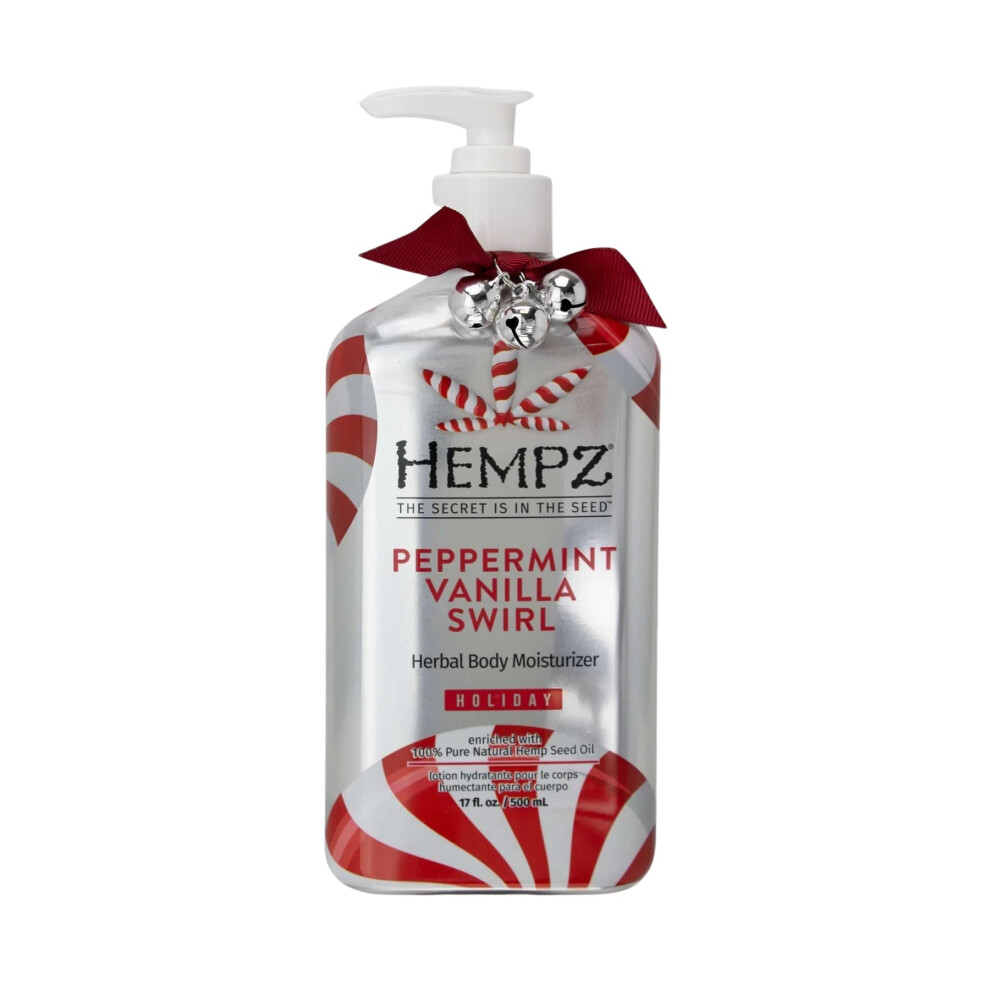 Hempz Limited Edition Lotion Peppermint Vanilla Swirl Herbal Body Moisturizer 17 Oz.