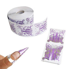 Tvoip 100Pcs/Pack Nail Forms Extension Tips Guide Extension French DIY Tool Acrylic UV Gel Nail Art Tools Builder Sticker Sculpting (Butterfly)