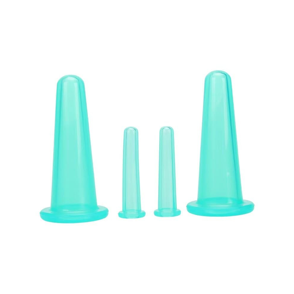 Bwesoo 4Pcs Massage Cupping Set Silicone Mini Facial Cups Face Massager Helper Skin Care Neck Back Eyes Massaging Cup Safe To Use Don't Worry About Burns He