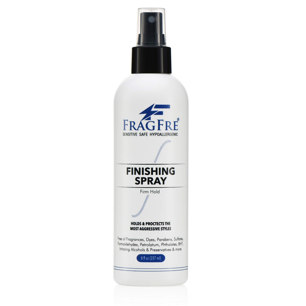 Fragfre Hair Finishing Spray Firm Hold 8 Oz - Hair Spray For Sensitive Skin - Fragrance Free Hypoallergenic Parabens Free - Holds And Protects Your St