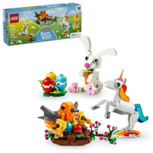LEGO 66783 Kleurrijke dieren speelpakket 5 in 1 doos: Paashaas Eenhoorn Speelgoed Zeepaardje Speelgoed Pauw en Vogels in een Nest Paasmandvuller voor