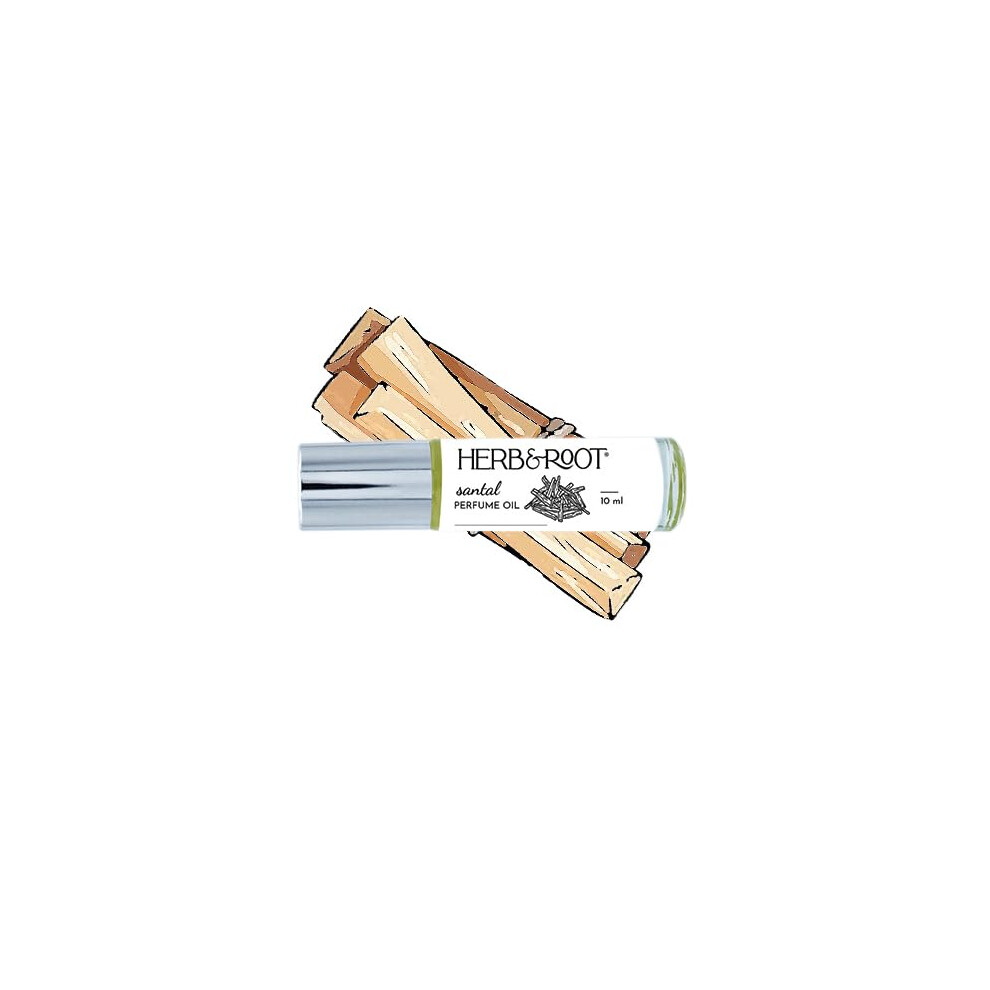 Herb & Root Santal Perfume Oil Rollerball (Roll On) | | 10Ml | Virginia Cedar And Palo Santo Smoky Woods Fragrance For Men Or Women