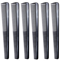 LUXXII (6 Count) 7.5"""" Barber Hair Comb Beard & Mustache Pocket Combs for Men's Hair Beard Mustache and Sideburns