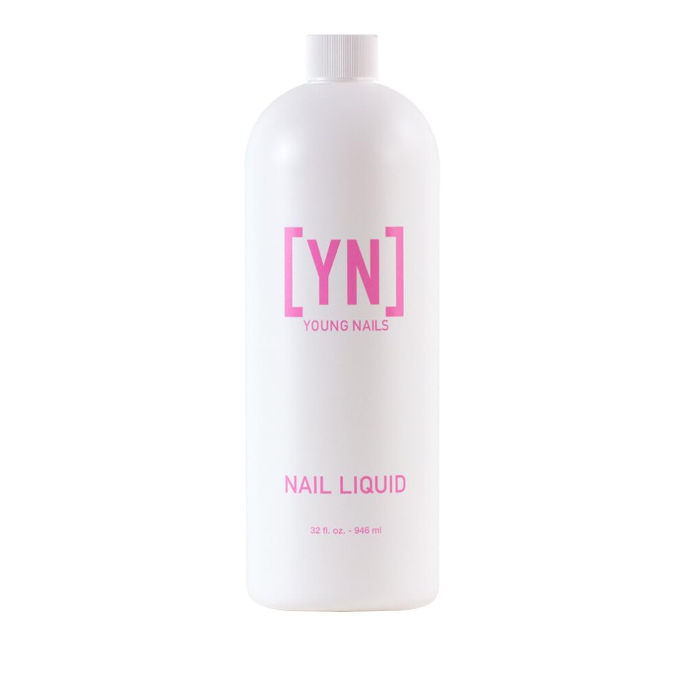 Young Nails Liquid Nail Monomer for Acrylic Nail Powder - Professional Liquid Monomer Acrylic Nails At Home Low Odor MMA Free Non-Yellowing 32 oz