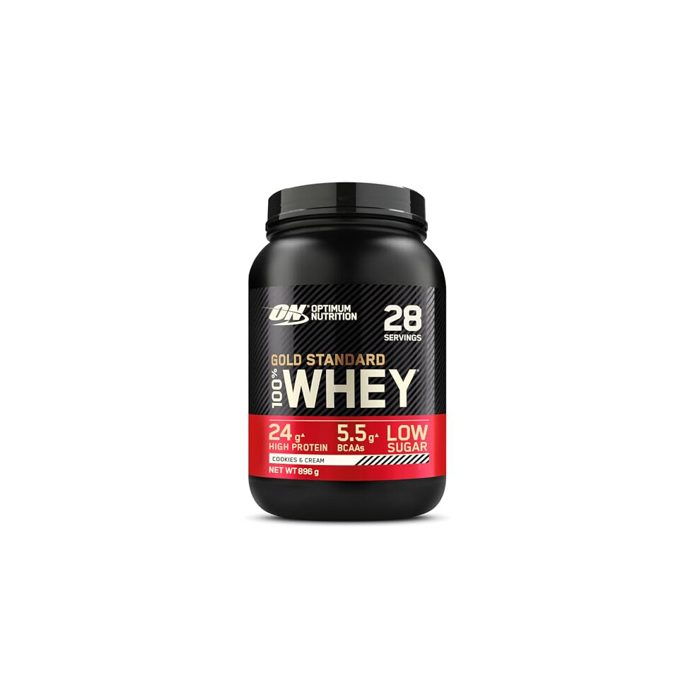 Optimum Nutrition Gold Standard 100% Whey Protein, Muscle Building Powder With Naturally Occurring Glutamine and BCAA Amino Acids, Cookies and Cream