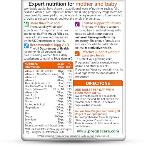 Pregnacare Pregnacare Original Formula Tablets During Pregnancy Support Vitamins and Supplements, 90 Tablets 1