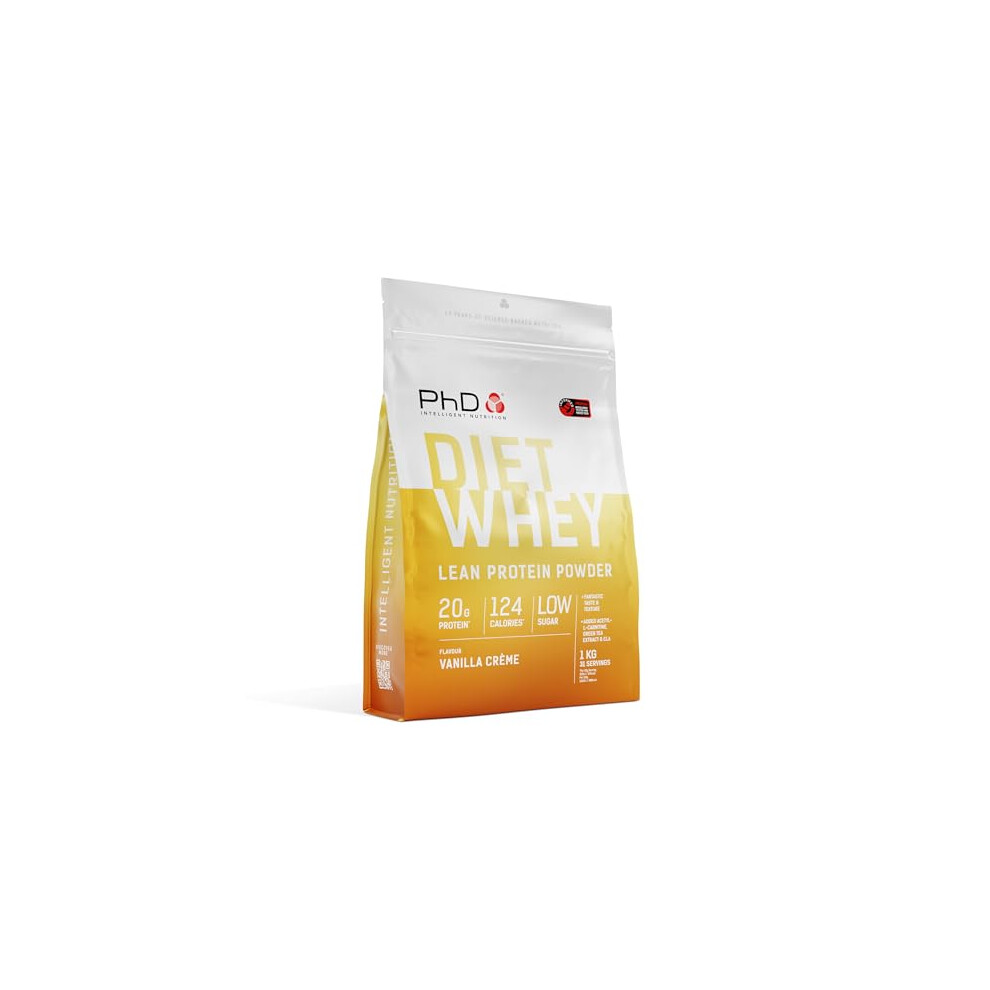 PhD Nutrition Diet Whey Lean Protein Powder | Vanilla CrÃ¨me Whey Protein Powder 1 kg Bag [ Packaging May Vary ]