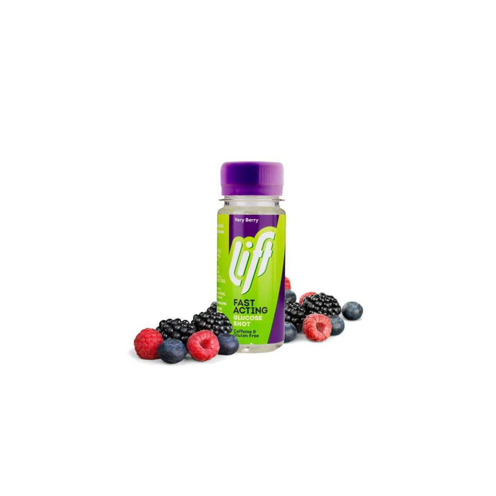 Lift Fast-Acting Glucose Energy Juice Shots, Very Berry, 12 Pack Of 60 Ml Bottles