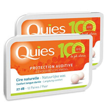 Quies Natural Wax Earplugs Pack of 2 x 12 Pairs