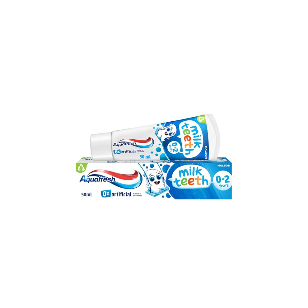 Aquafresh Milk Teeth Baby Toothpaste 0-2 years, Toddler Toothpaste for Infants, Gentle care for Milk Teeth, 50ml