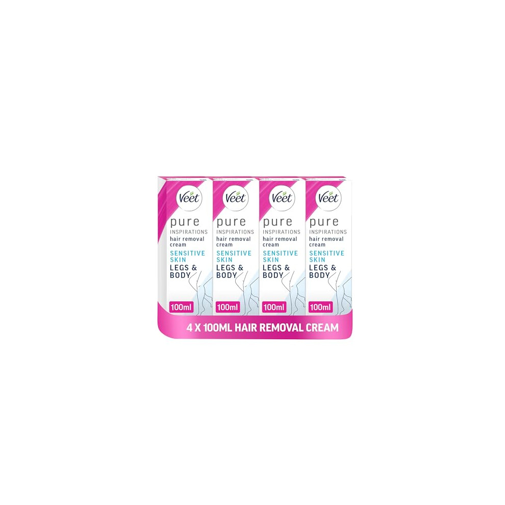 4 x 100ml Veet Hair Removal Cream for Legs & Body (Sensitive Skin)