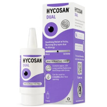 Hycosan Dual - Double Action Eye Drops with Hyaluronic Acid and Ectoin for Soothing Relief of Itchy, Burning or Dry Eyes Due to Allergens - Preservat
