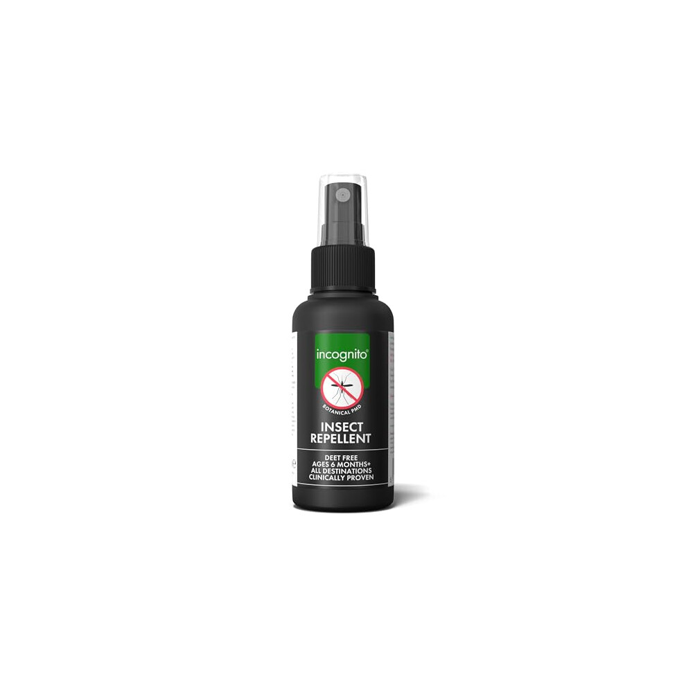 Incognito Insect Repellent Spray, 50Ml - Natural Deet Free, Shields From Wide Range Of Biting Insects. Clinically Proven Protection From Ticks & Deng