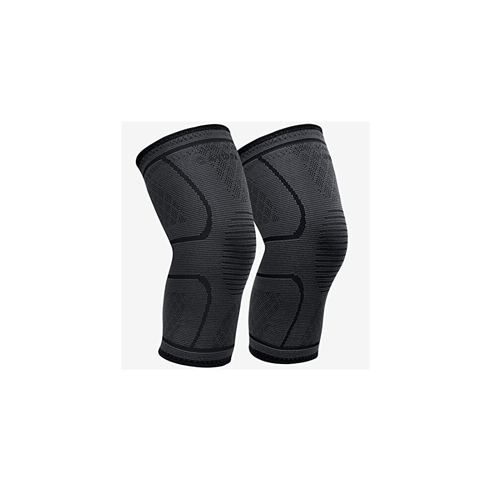 Avidda Knee Support Brace 2 Pack - Compression Knee Sleeves For Arthritis, Joint Pain, Ligament Injury, Meniscus Tear, Acl, Mcl, Tendonitis, Running,