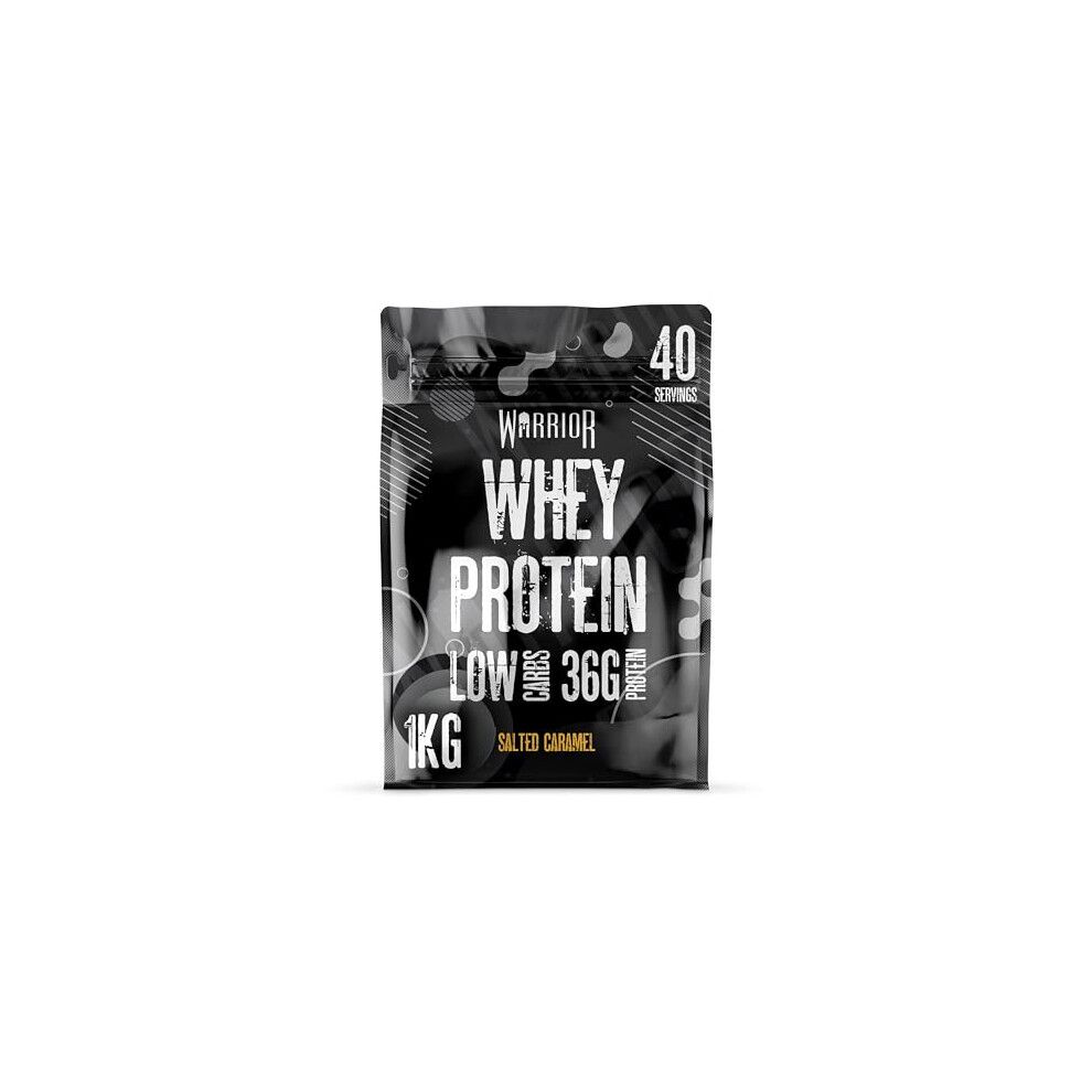 Photos - Vitamins & Minerals Warrior Whey Protein Powder – Up to 36g* of Protein Per Shake – Low Sugar, and Low Carbs – GMP Certified (Salted Caramel, 1k 