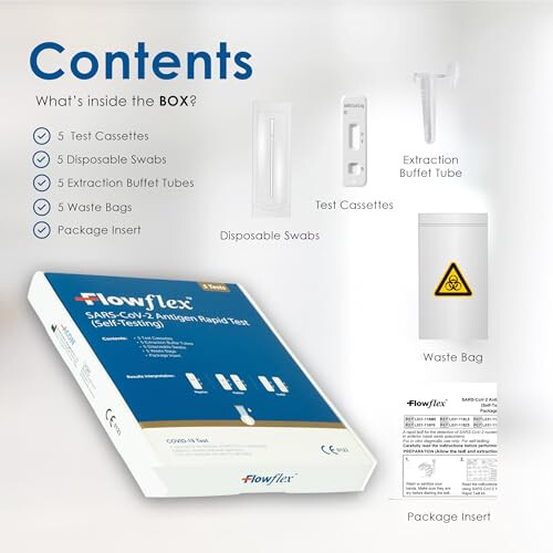 Flowflex One Step Lateral Flow Test Kit | 5 tests | One Step Test for Sars-CoV-2 Antigen |Covid-19 Self Testing Rapid Test | Not For Travel | 2