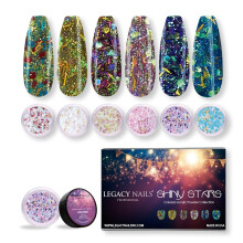 Legacy Nails Professional COLLECTION Akril pderkszlet 6 sznu krmdszto szett manikurhz, barkcsolshoz dip s akril krmhosszabbtshoz (SHHI